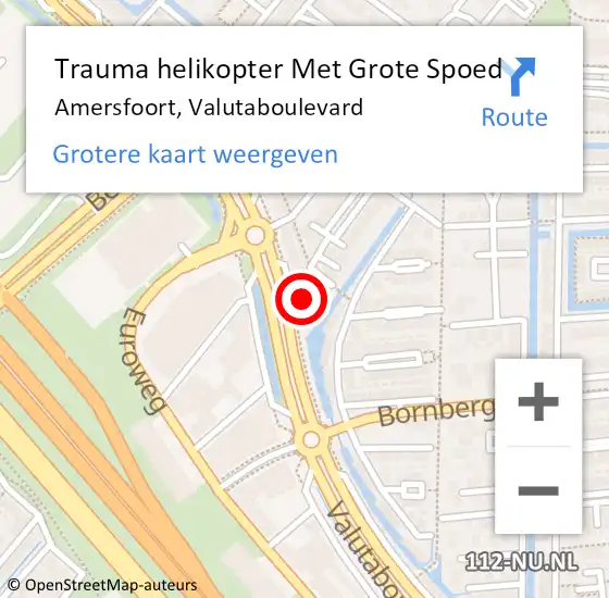Locatie op kaart van de 112 melding: Trauma helikopter Met Grote Spoed Naar Amersfoort, Valutaboulevard op 14 mei 2024 16:20