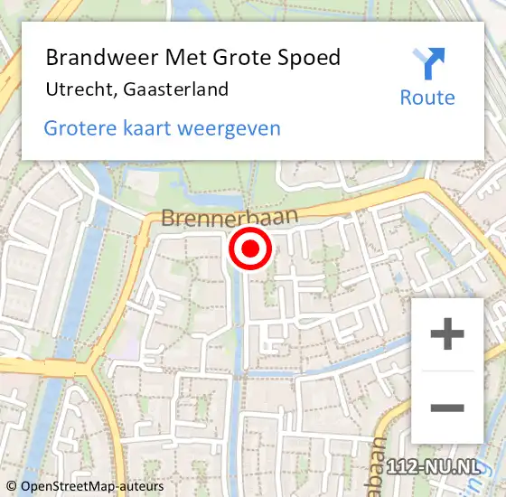 Locatie op kaart van de 112 melding: Brandweer Met Grote Spoed Naar Utrecht, Gaasterland op 14 mei 2024 16:23