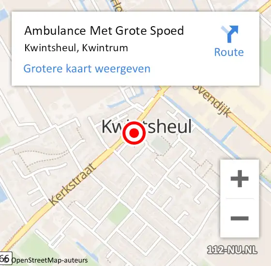 Locatie op kaart van de 112 melding: Ambulance Met Grote Spoed Naar Kwintsheul, Kwintrum op 14 mei 2024 16:50