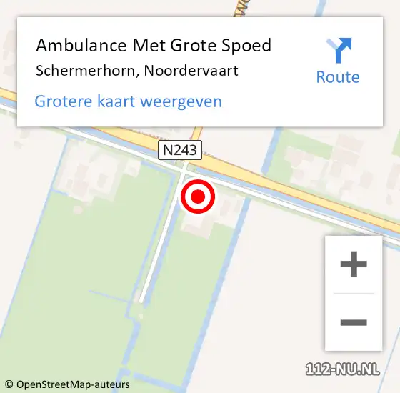 Locatie op kaart van de 112 melding: Ambulance Met Grote Spoed Naar Schermerhorn, Noordervaart op 16 oktober 2013 17:48