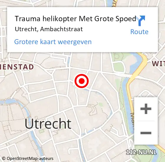Locatie op kaart van de 112 melding: Trauma helikopter Met Grote Spoed Naar Utrecht, Ambachtstraat op 14 mei 2024 17:02
