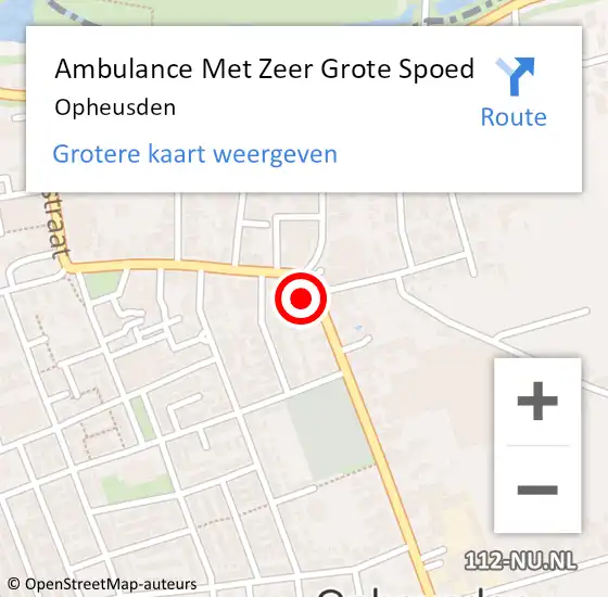 Locatie op kaart van de 112 melding: Ambulance Met Zeer Grote Spoed Naar Opheusden op 14 mei 2024 17:41