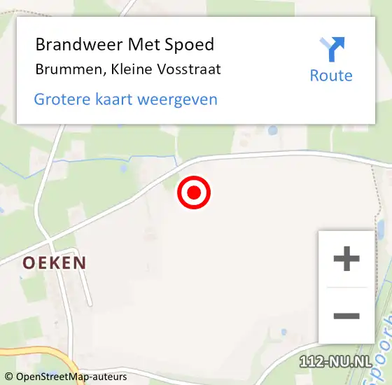 Locatie op kaart van de 112 melding: Brandweer Met Spoed Naar Brummen, Kleine Vosstraat op 14 mei 2024 17:43
