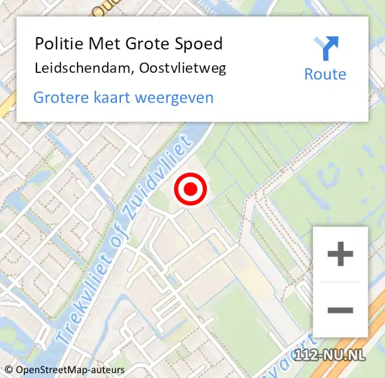 Locatie op kaart van de 112 melding: Politie Met Grote Spoed Naar Leidschendam, Oostvlietweg op 14 mei 2024 17:55