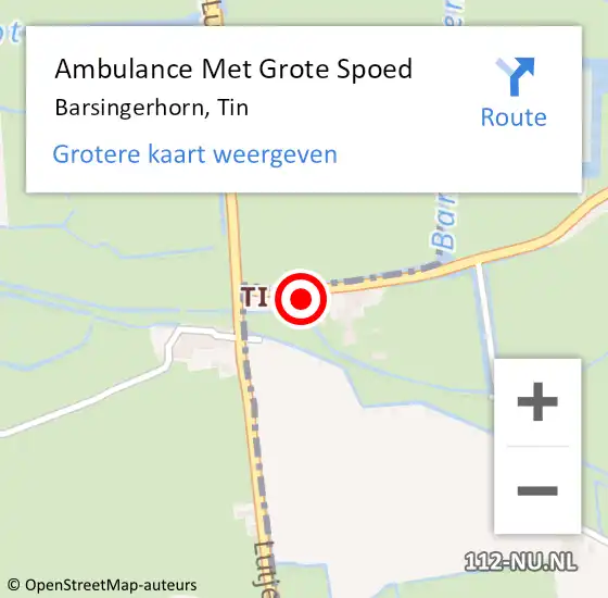 Locatie op kaart van de 112 melding: Ambulance Met Grote Spoed Naar Barsingerhorn, Tin op 14 mei 2024 18:11