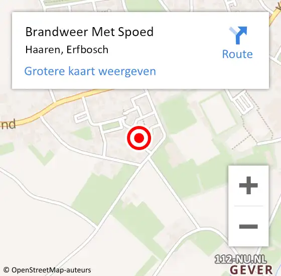 Locatie op kaart van de 112 melding: Brandweer Met Spoed Naar Haaren, Erfbosch op 14 mei 2024 18:11