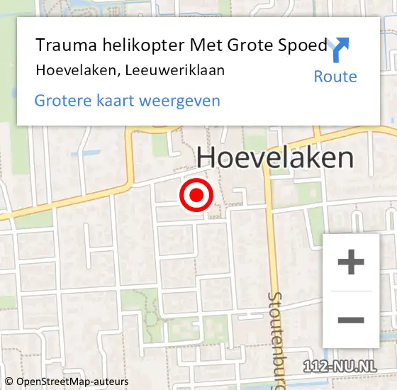 Locatie op kaart van de 112 melding: Trauma helikopter Met Grote Spoed Naar Hoevelaken, Leeuweriklaan op 14 mei 2024 18:18