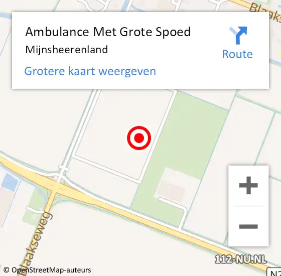 Locatie op kaart van de 112 melding: Ambulance Met Grote Spoed Naar Mijnsheerenland op 14 mei 2024 18:26
