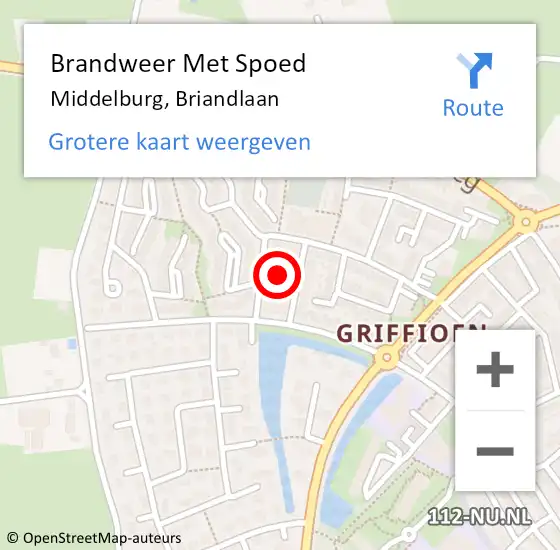 Locatie op kaart van de 112 melding: Brandweer Met Spoed Naar Middelburg, Briandlaan op 14 mei 2024 18:28