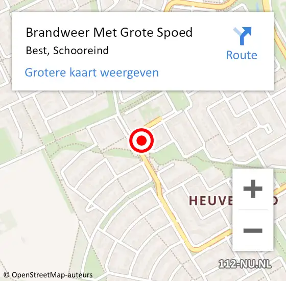 Locatie op kaart van de 112 melding: Brandweer Met Grote Spoed Naar Best, Schooreind op 14 mei 2024 18:40