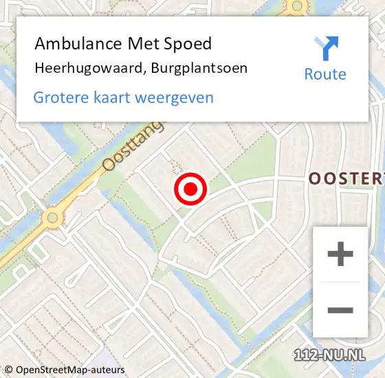 Locatie op kaart van de 112 melding: Ambulance Met Spoed Naar Heerhugowaard, Burgplantsoen op 14 mei 2024 19:14
