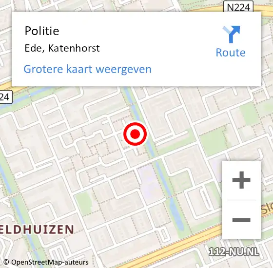 Locatie op kaart van de 112 melding: Politie Ede, Katenhorst op 14 mei 2024 19:24