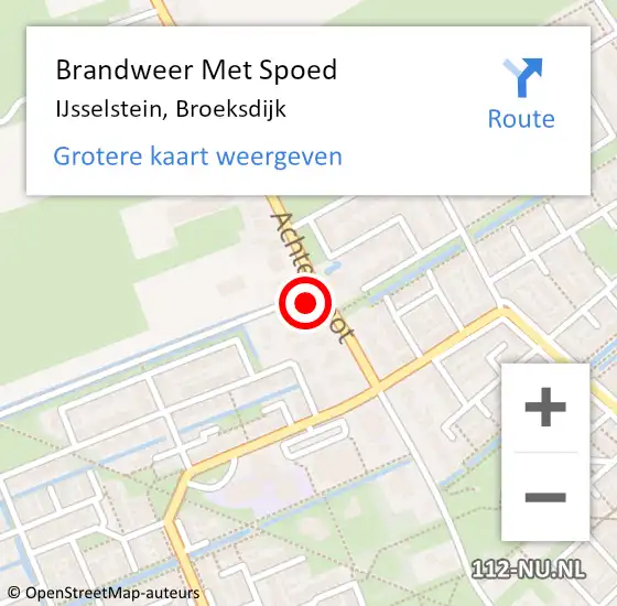 Locatie op kaart van de 112 melding: Brandweer Met Spoed Naar IJsselstein, Broeksdijk op 14 mei 2024 19:25