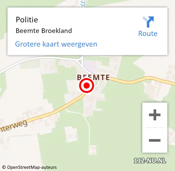 Locatie op kaart van de 112 melding: Politie Beemte Broekland op 14 mei 2024 19:33