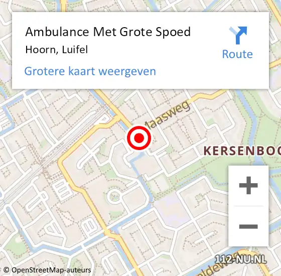 Locatie op kaart van de 112 melding: Ambulance Met Grote Spoed Naar Hoorn, Luifel op 14 mei 2024 20:25