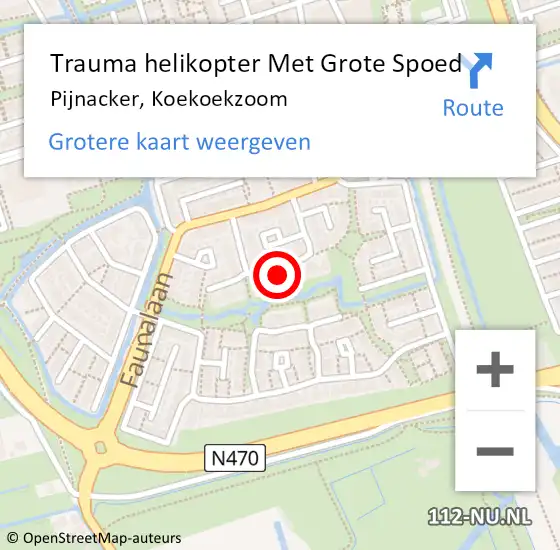 Locatie op kaart van de 112 melding: Trauma helikopter Met Grote Spoed Naar Pijnacker, Koekoekzoom op 14 mei 2024 20:46