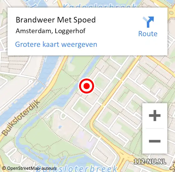 Locatie op kaart van de 112 melding: Brandweer Met Spoed Naar Amsterdam, Loggerhof op 14 mei 2024 20:49