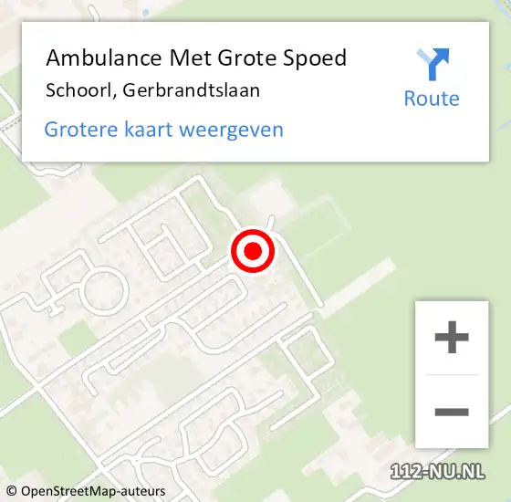 Locatie op kaart van de 112 melding: Ambulance Met Grote Spoed Naar Schoorl, Gerbrandtslaan op 14 mei 2024 21:07