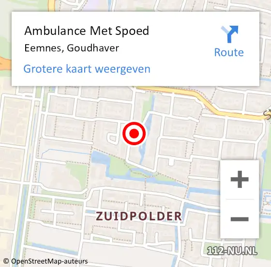 Locatie op kaart van de 112 melding: Ambulance Met Spoed Naar Eemnes, Goudhaver op 5 oktober 2014 23:37