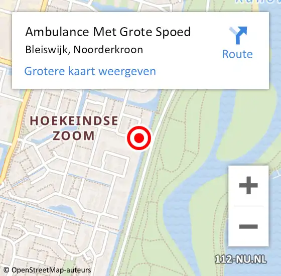 Locatie op kaart van de 112 melding: Ambulance Met Grote Spoed Naar Bleiswijk, Noorderkroon op 14 mei 2024 23:00