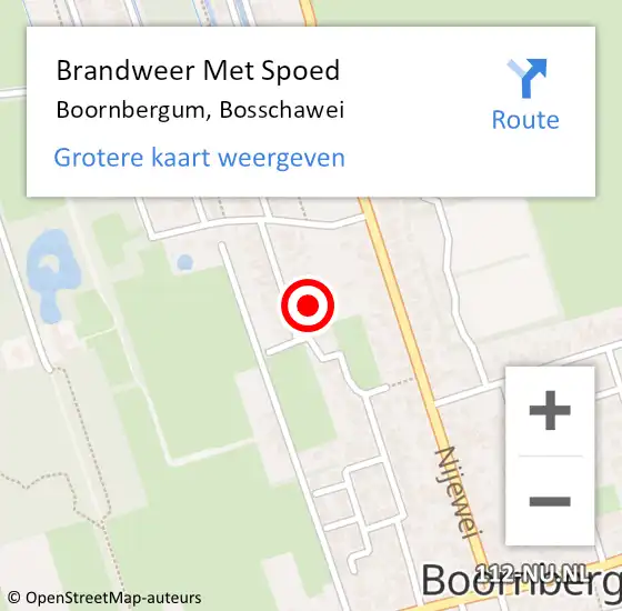 Locatie op kaart van de 112 melding: Brandweer Met Spoed Naar Boornbergum, Bosschawei op 14 mei 2024 23:09