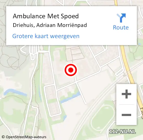 Locatie op kaart van de 112 melding: Ambulance Met Spoed Naar Driehuis, Adriaan Morriënpad op 14 mei 2024 23:40