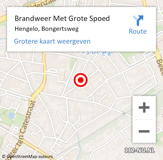 Locatie op kaart van de 112 melding: Brandweer Met Grote Spoed Naar Hengelo, Bongertsweg op 14 mei 2024 23:41