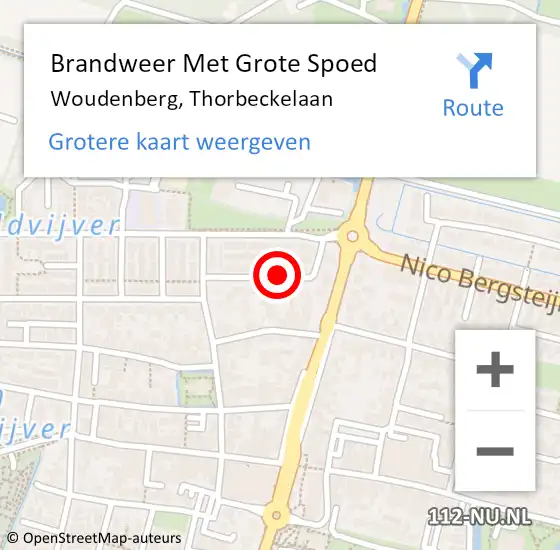 Locatie op kaart van de 112 melding: Brandweer Met Grote Spoed Naar Woudenberg, Thorbeckelaan op 15 mei 2024 00:05