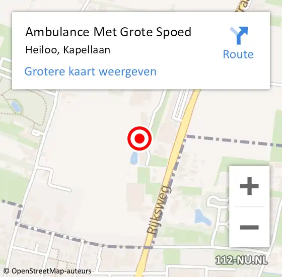 Locatie op kaart van de 112 melding: Ambulance Met Grote Spoed Naar Heiloo, Kapellaan op 15 mei 2024 01:07