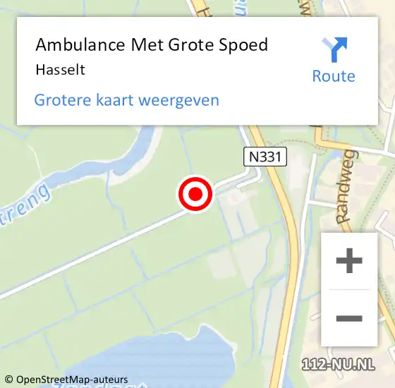 Locatie op kaart van de 112 melding: Ambulance Met Grote Spoed Naar Hasselt op 15 mei 2024 01:26