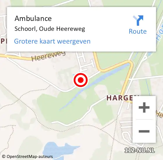 Locatie op kaart van de 112 melding: Ambulance Schoorl, Oude Heereweg op 15 mei 2024 01:58