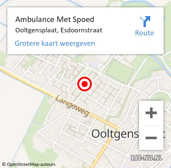 Locatie op kaart van de 112 melding: Ambulance Met Spoed Naar Ooltgensplaat, Esdoornstraat op 15 mei 2024 02:00