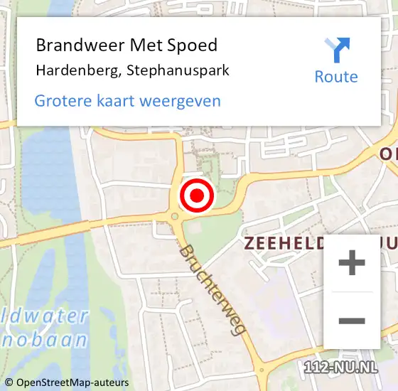 Locatie op kaart van de 112 melding: Brandweer Met Spoed Naar Hardenberg, Stephanuspark op 15 mei 2024 02:46