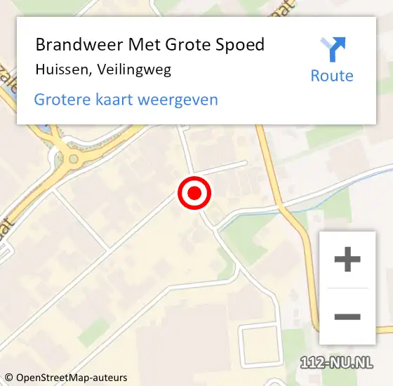 Locatie op kaart van de 112 melding: Brandweer Met Grote Spoed Naar Huissen, Veilingweg op 15 mei 2024 03:16