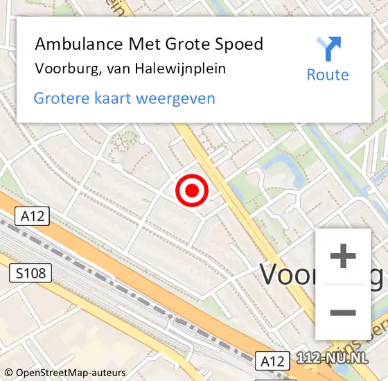 Locatie op kaart van de 112 melding: Ambulance Met Grote Spoed Naar Voorburg, van Halewijnplein op 15 mei 2024 05:14