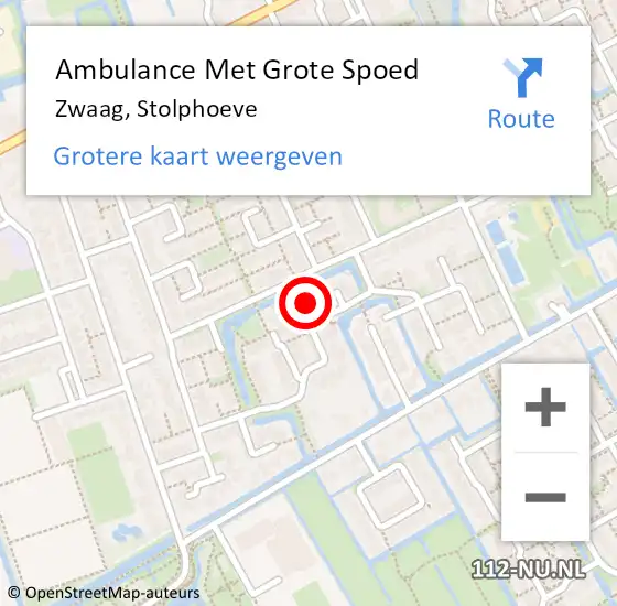 Locatie op kaart van de 112 melding: Ambulance Met Grote Spoed Naar Zwaag, Stolphoeve op 15 mei 2024 05:20