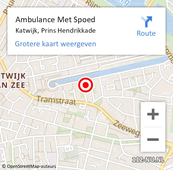 Locatie op kaart van de 112 melding: Ambulance Met Spoed Naar Katwijk, Prins Hendrikkade op 15 mei 2024 06:34
