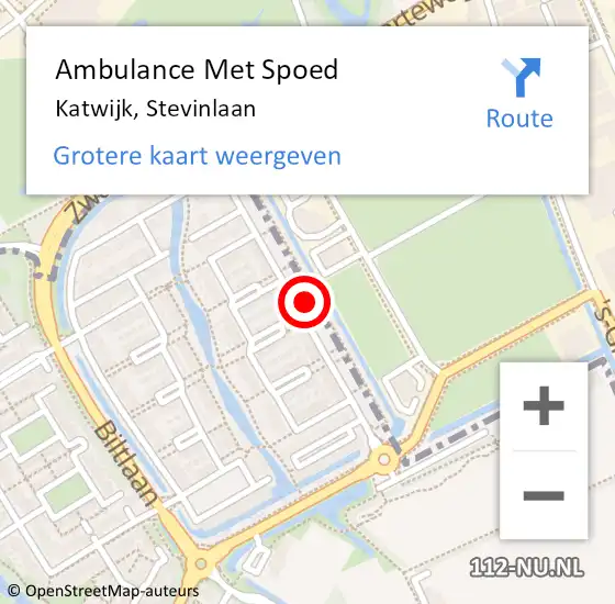 Locatie op kaart van de 112 melding: Ambulance Met Spoed Naar Katwijk, Stevinlaan op 15 mei 2024 07:18