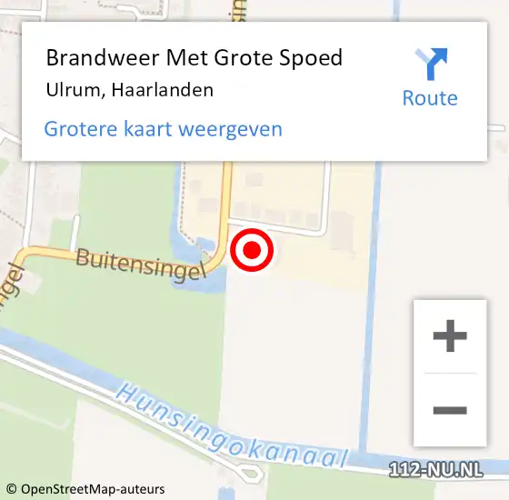 Locatie op kaart van de 112 melding: Brandweer Met Grote Spoed Naar Ulrum, Haarlanden op 15 mei 2024 07:21