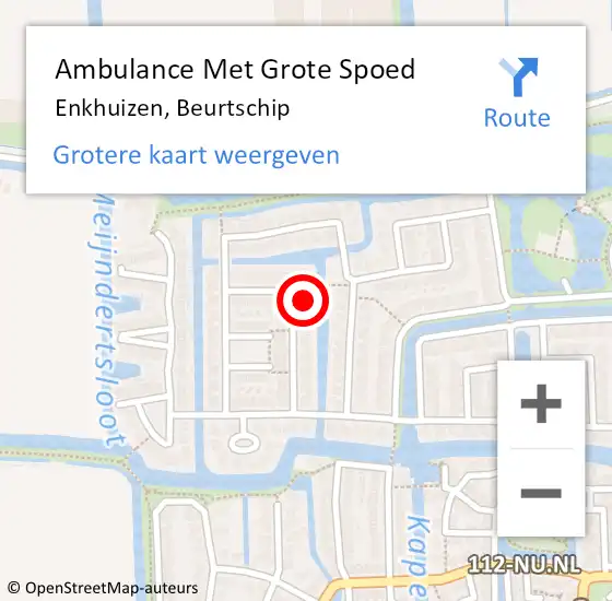 Locatie op kaart van de 112 melding: Ambulance Met Grote Spoed Naar Enkhuizen, Beurtschip op 15 mei 2024 07:25