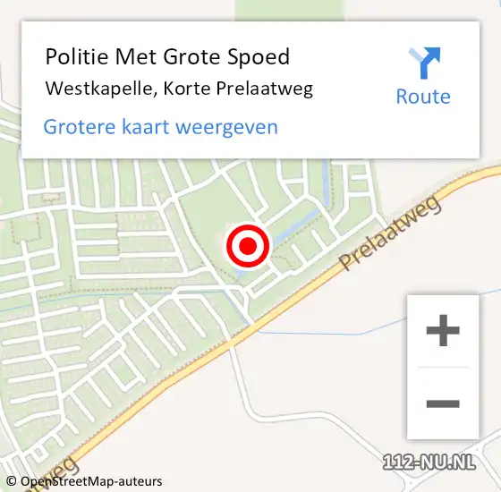 Locatie op kaart van de 112 melding: Politie Met Grote Spoed Naar Westkapelle, Korte Prelaatweg op 15 mei 2024 07:32