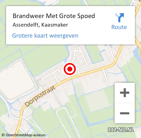 Locatie op kaart van de 112 melding: Brandweer Met Grote Spoed Naar Assendelft, Kaasmaker op 15 mei 2024 07:57