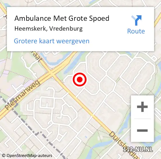 Locatie op kaart van de 112 melding: Ambulance Met Grote Spoed Naar Heemskerk, Vredenburg op 15 mei 2024 08:08