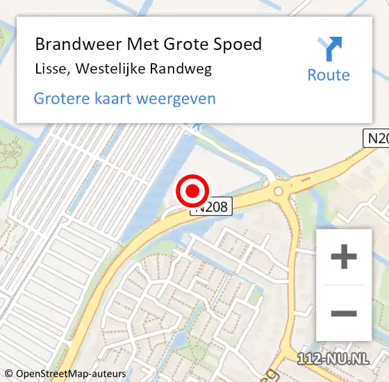 Locatie op kaart van de 112 melding: Brandweer Met Grote Spoed Naar Lisse, Westelijke Randweg op 15 mei 2024 08:28