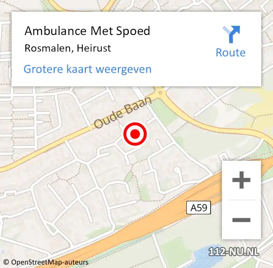 Locatie op kaart van de 112 melding: Ambulance Met Spoed Naar Rosmalen, Heirust op 6 oktober 2014 01:01