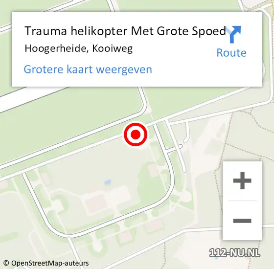 Locatie op kaart van de 112 melding: Trauma helikopter Met Grote Spoed Naar Hoogerheide, Kooiweg op 15 mei 2024 08:59