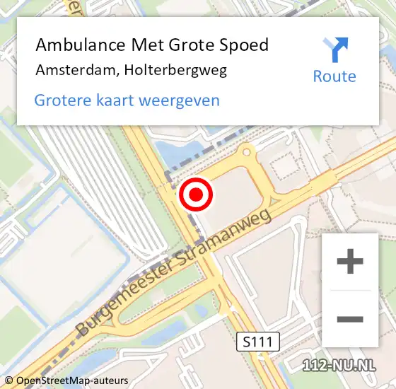 Locatie op kaart van de 112 melding: Ambulance Met Grote Spoed Naar Amsterdam-Duivendrecht, Holterbergweg op 15 mei 2024 09:12
