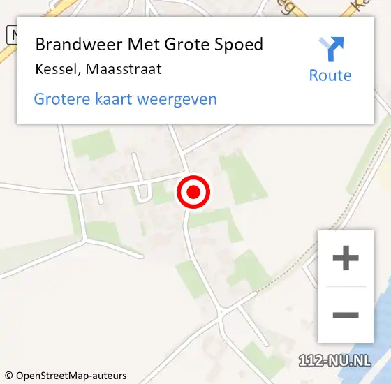 Locatie op kaart van de 112 melding: Brandweer Met Grote Spoed Naar Kessel, Maasstraat op 15 mei 2024 09:14