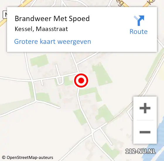 Locatie op kaart van de 112 melding: Brandweer Met Spoed Naar Kessel, Maasstraat op 15 mei 2024 09:17