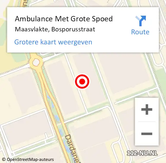 Locatie op kaart van de 112 melding: Ambulance Met Grote Spoed Naar Maasvlakte, Bosporusstraat op 15 mei 2024 09:34